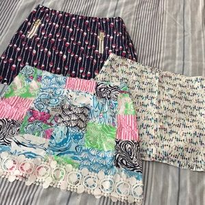 Lot of 3! 2 Lilly Pulitzer Skirts and 1 Skort